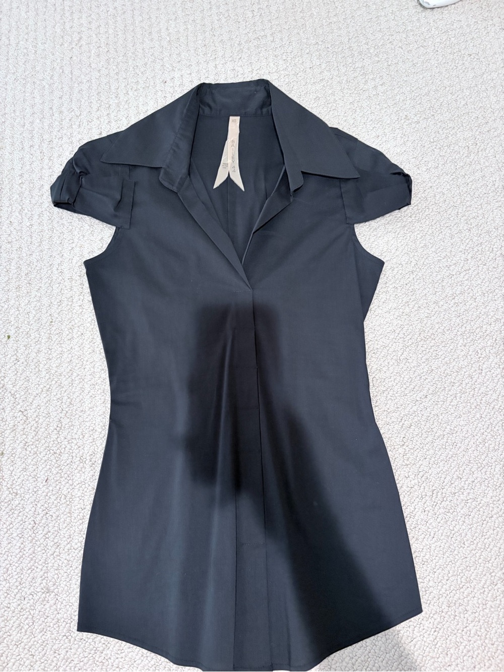 Bailey 44 Black Collared Longline Tunic Top XS Made in USA